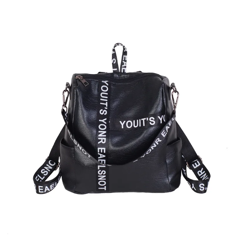 

2018 New Solid Women Backpacks New Brand Casual Backpack For Teenagers Girls Preppy Style Letter Strap School Bag Travel Bag