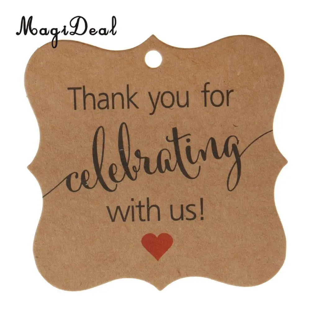200 Pieces Rustic Kraft Paper Thank you for Celebrating with us Gift Tags Baby Shower Wedding Birthday Party Favor Labels