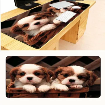 

Mairuige 900*400*2mm Cute Two Dogs Funny Mat Puppy Mouse Pad Rubber Mat Six Sizes Locking Edge &Drop Shipping Speed Mice Mat