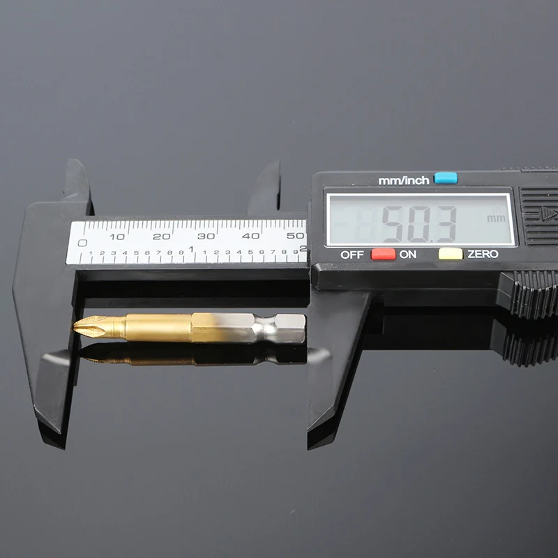 5Pcs Anti-skid Electric Screwdriver Bit Drill Bit Titanium Coating 1/4hexagonal Handle Single-sided Magnetic Hex Handle PH2 50mm