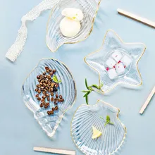 2 упаковки скандинавского океана Пномпеня стеклянная тарелка креативный десерт снэк-машина фрукты простой ювелирный ящик для хранения