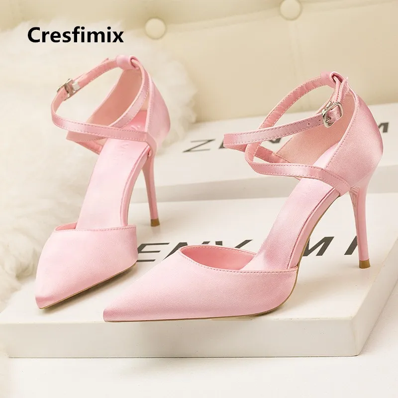 

Cresfimix dame talons hauts women cute sweet pink party high heel shoes lady casual street shoes red wedding high heels c2818