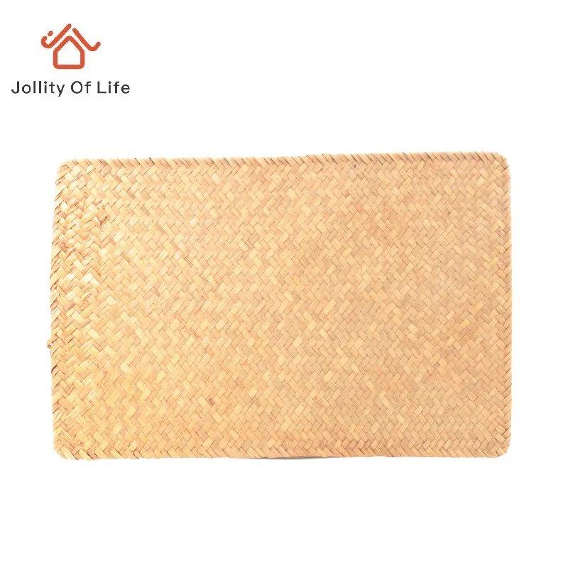 

2Pcs/lot Straw Pastoral Bowl Mats Coaster Table Mats Placemats Plate Dining Tea Table Mats Kitchen Bars Restaurant Pads