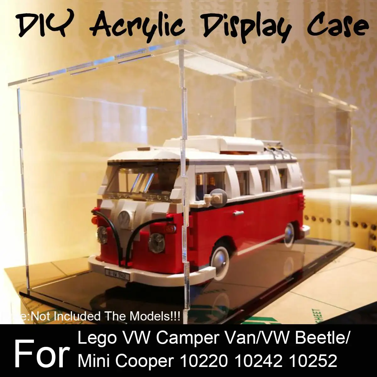 

Acrylic Display Case for Lego for VW for Camper Van 10220 for Mini Cooper 10242 Blocks ( Model Not Included ) Display Case