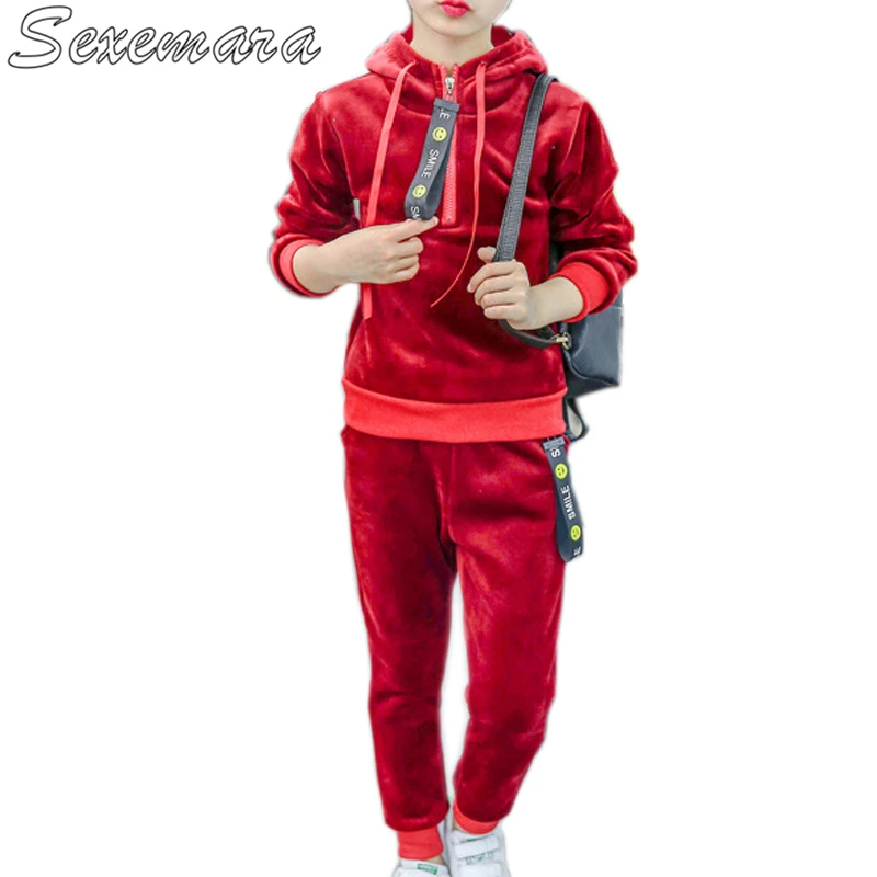 

SexeMara New fashion girls silver fox suit 2018 new tide little girl spring casual long-sleeved sportswear