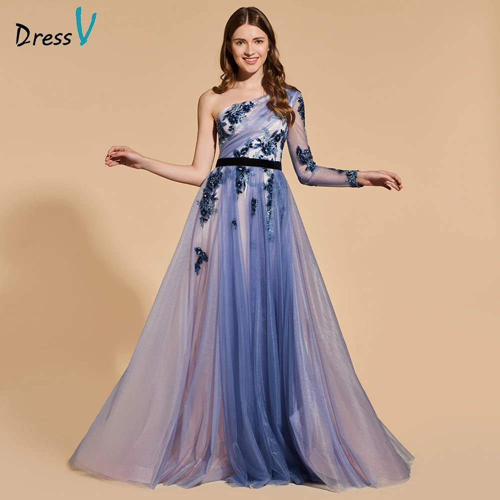 Dressv 2018 elegant long prom dress one shoulder