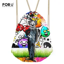 FORUDESIGNS/модные череп сумки с принтом со шнурком для крутых мальчишек Студенческая сумка строка Школьный Рюкзак Для Путешествий Чехлы для обуви Одежда мешок