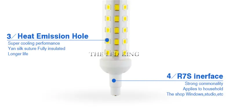 Светодиодный светильник R7S 12 Вт, 15 Вт, 24 Вт, 78 мм, 118 мм, 135 мм, SMD 2835, лампада, светодиодный светильник 220 В, 240 в, кукурузный светильник, энергосберегающий, заменяет галогенный светильник