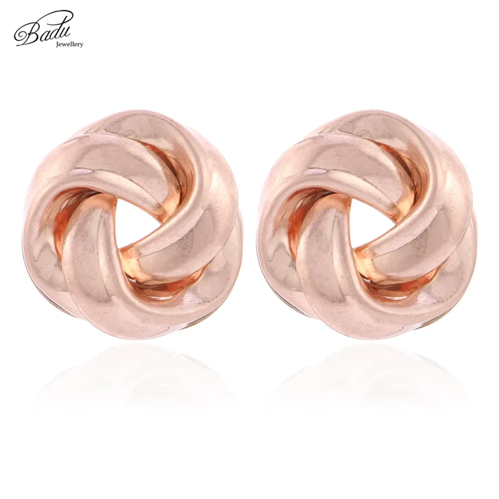 

Badu Frosted Rose Gold Metal Stud Earrings for Women Big Rose Flower Shape Earrings for Women Romantic Fashion Jewelry Gift