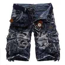Приятно летом прохладно камуфляж грузовые шорты модные Для мужчин хлопок Повседневное свободные с Мужской Спецодежда военный шорты плюс Размеры 28- 41