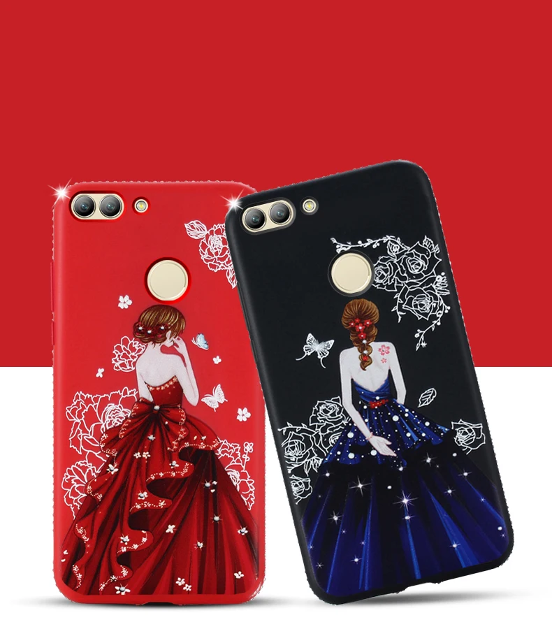 Dress girl silicone case huawei p smart (5)