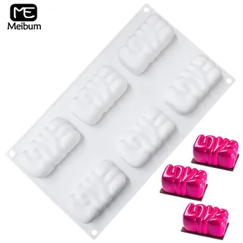 

Meibum 6 Cavity Alphabet Love Silicone Mold DIY Sponge Chocolate Mould Cheese Mousse Dessert Modle Cake Baking Decorating Tools