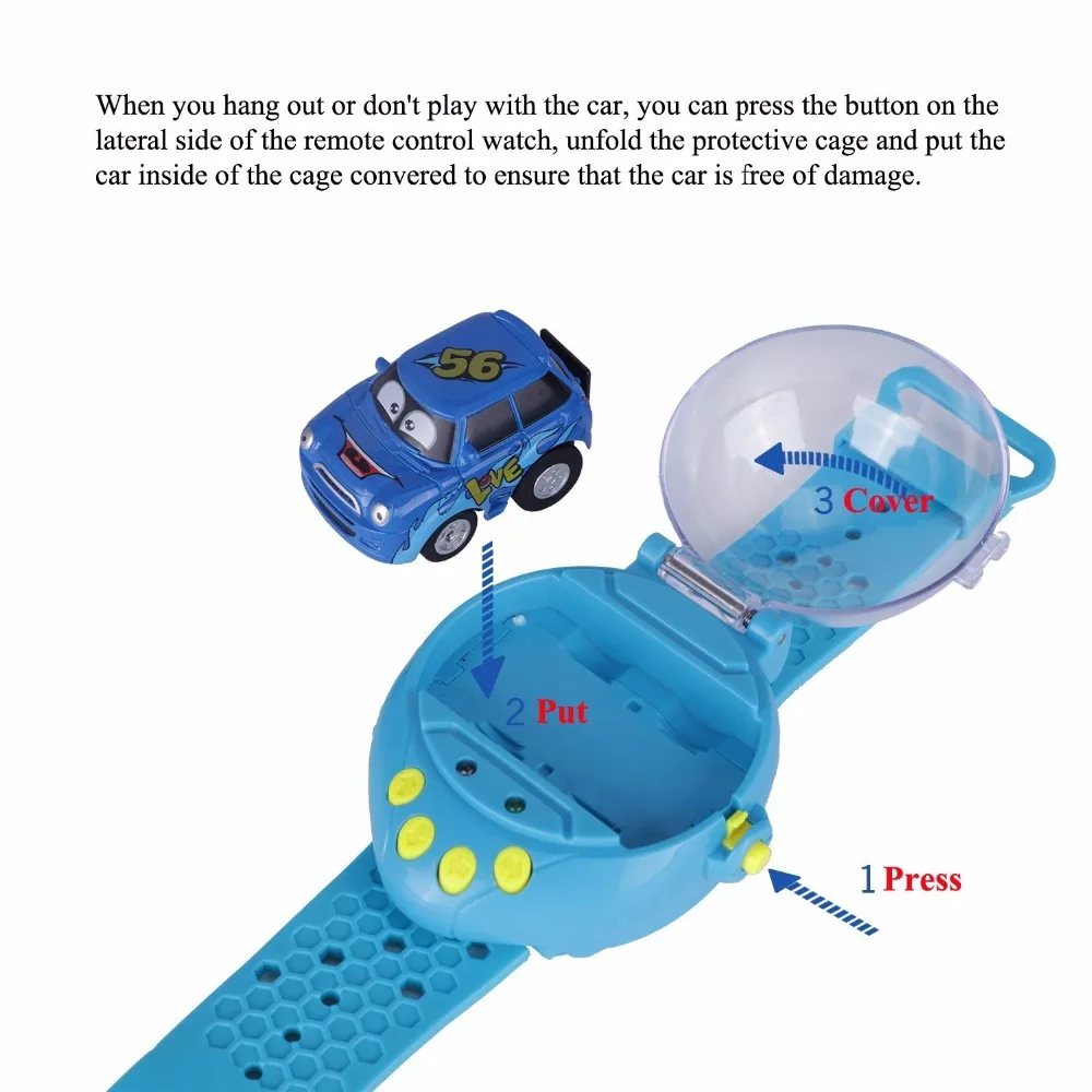 Gravity Sensor RC Mini Pocket Racer Cars Remote Control Cute Cartoon Kid Toy Watch Small Electric Dual-CTRL Vehicle USB Recharge