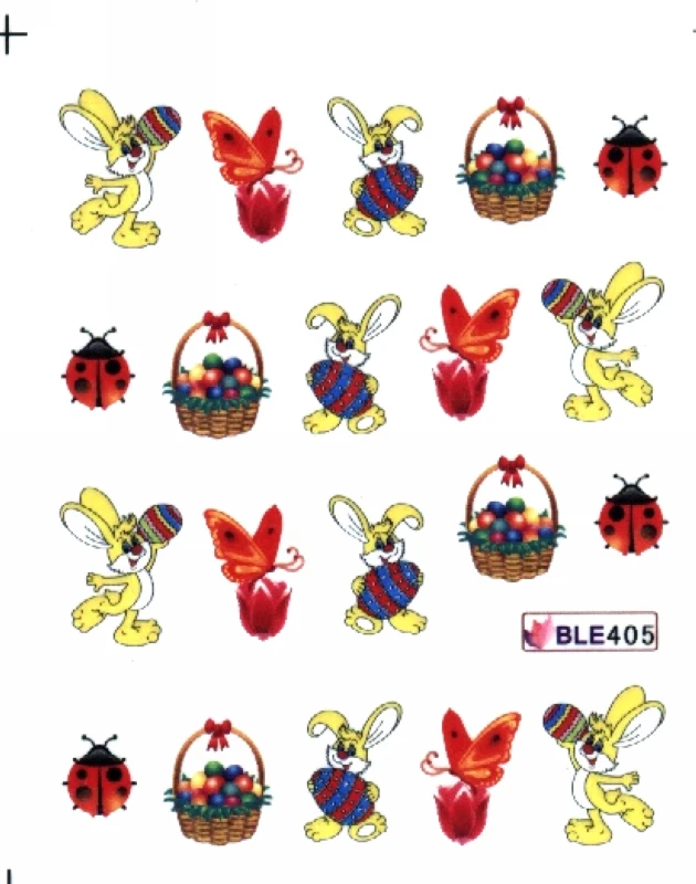 11 упаковок/партия uprettego дизайн ногтей Красота водная наклейка слайдер наклейка для ногтей Пасхальный день яйцо Кролик Петух Корзина BLE399-409