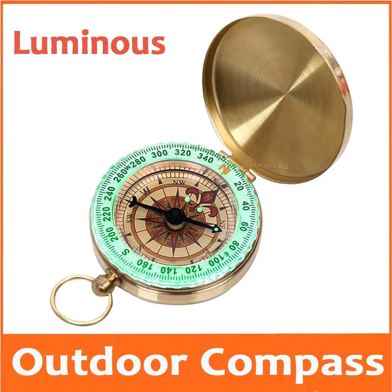 Copper Pocket Watch Style Advertising promotion Gift Foldable Luminous Outdoor Multifunctional compass Camp Present Compass | Инструменты