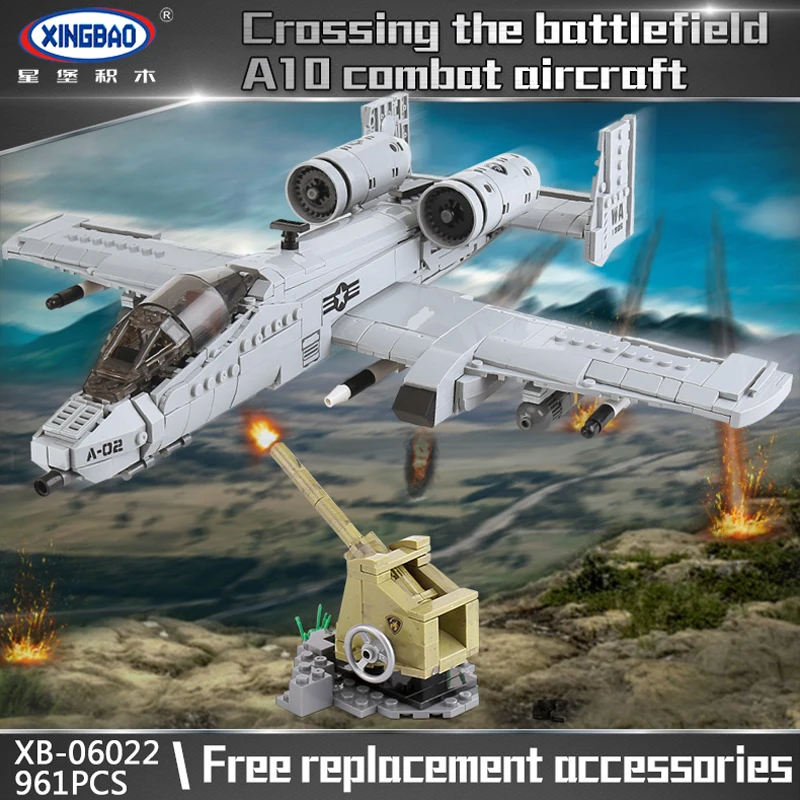 

XINGBAO 06022 961PCS Military Series The A10 Fighter Set Building Blocks Bricks Plane Model Toys Compatible LegoINGlys Military