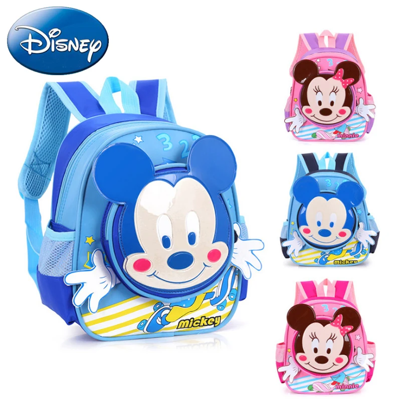 

DISNEY 2019 New Children Backpacks Kids Girls Boy Cartoon Fashion Nylon For Backpack Kindergarten Mickey Bag Gift 3-10Year