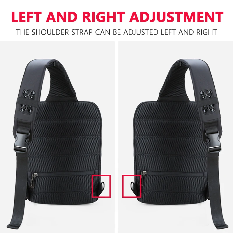  Multifunción Crossbody bolsas hombres USB carga 13 pulgadas Laptop pecho paquete viaje corto bolsa 