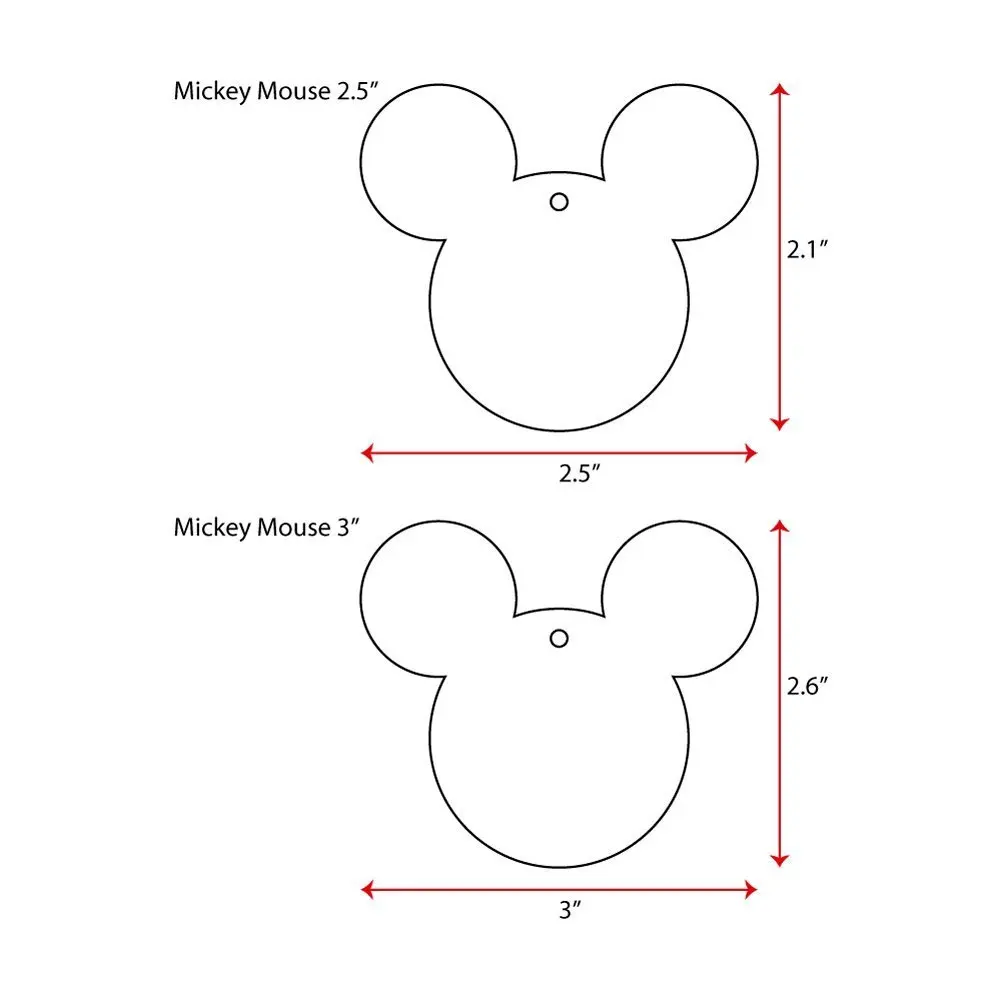 10 шт. из акрилового брелки Микки Маус ясно пустые 1/" толстый прозрачный акриловый лазерная резка Простыни, акриловый брелок пустой части
