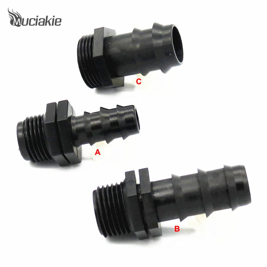 

MUCIAKIE 1 piece 1/2'' (3/4'') Male Thread to 16mm (20mm, 25mm) PE Pipe By-pass Connector Garden Watering Fitting for Irrigation