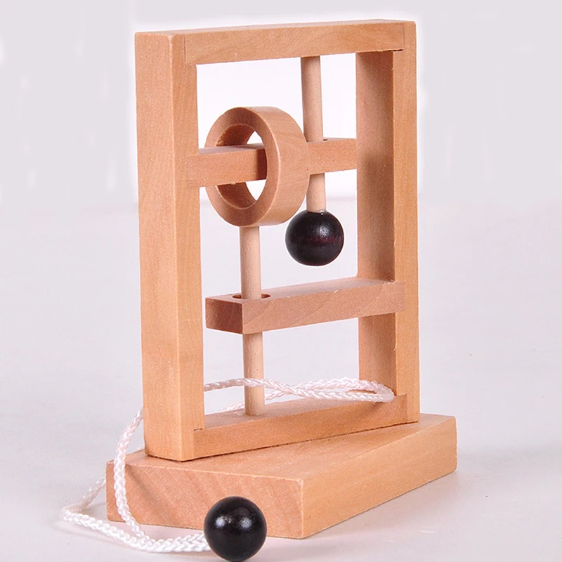 

Novelty Mind Brain Game Space Thinking Threading three-dimensional Educational Toys For children Wooden Rope Loop Puzzle