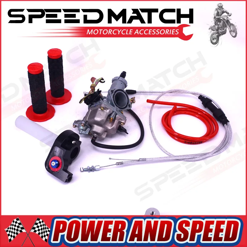 High Performance KEIHIN PZ30 30mm Carburetor Power Jet Accelerating Pump Visiable Throttle Twister Dual Cable IRBIS