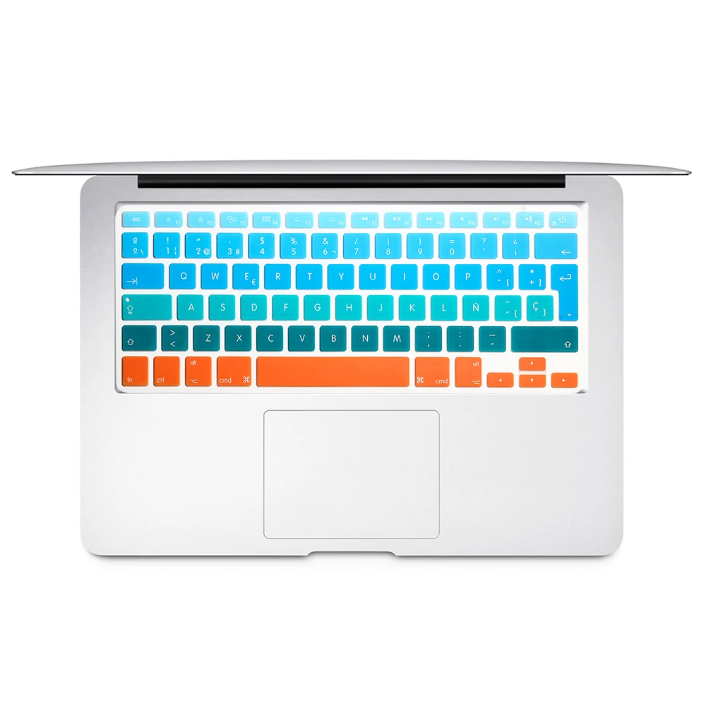Цветная Защитная пленка с испанской клавиатурой для Mac Book pro 13air 15 Retina A1466 A1502A1398A1278