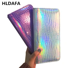 Wallet Women Handbag Holographic Leather Laser Organizer Wallets Ladies Long Wristlet purses Female Coin Girl Purse