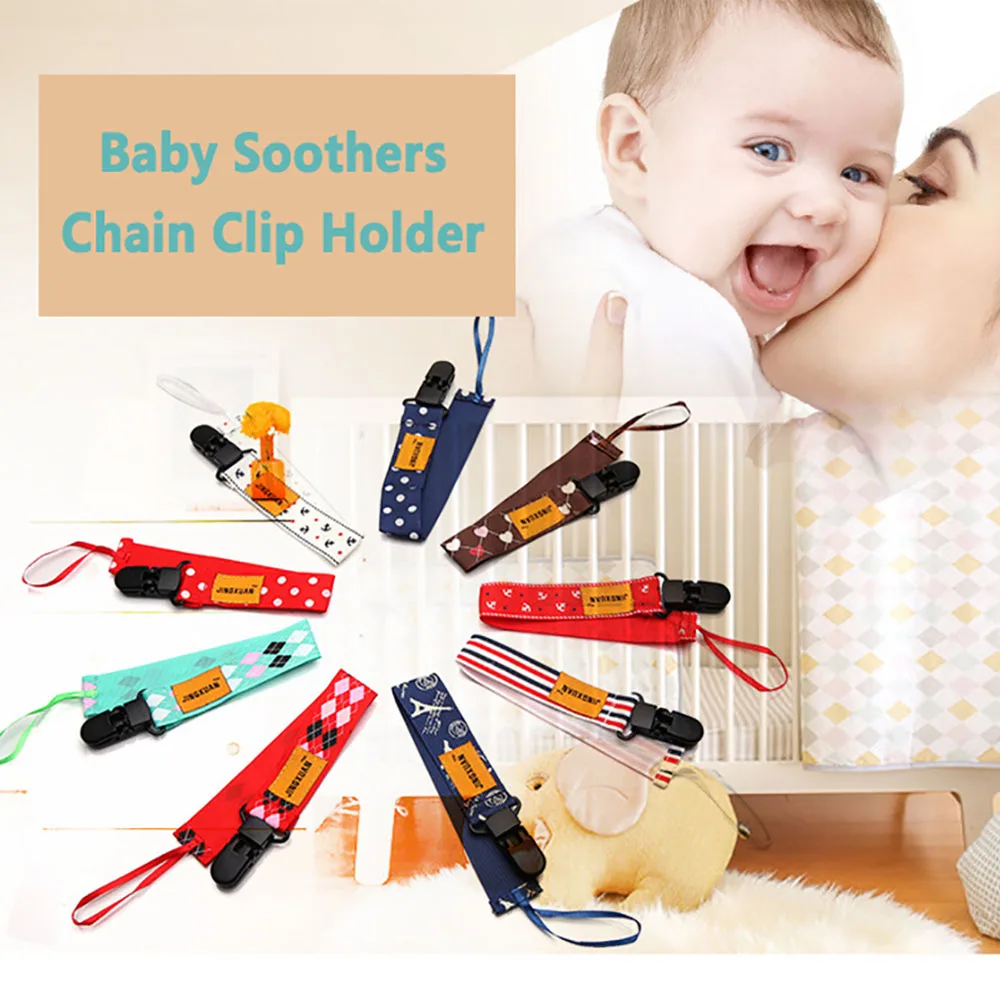 Cute Baby Pacifier Chain Baby Soothers Chain Clip Holder Nipple hanging