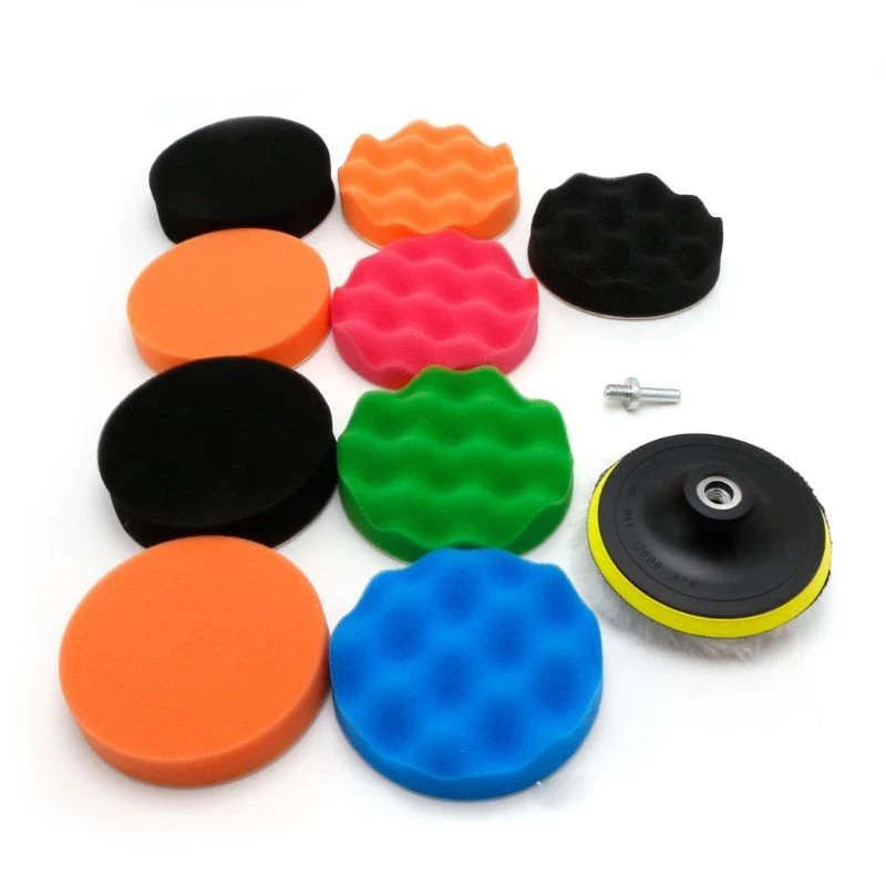 

3" 4'' 5" 6" 7" Waffle Sponge Buffer Car Buffing Polisher Pads Foam Polishing Set 11Pcs