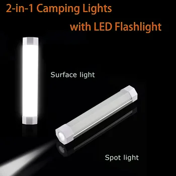 

UYLED 2-in-1 Camping Lights with LED Flashlight Rechargeable Battery Operated, USB Charge Small White Lantern for Outdoor