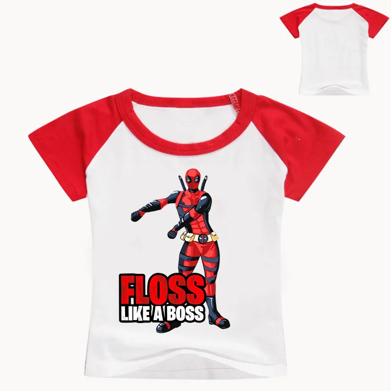 FLOSS LIKE A BOSS/футболки для мальчиков г. Летние топы, футболки с коротким рукавом для девочек, детские футболки для мальчиков, одежда хлопковая футболка - Цвет: White Red