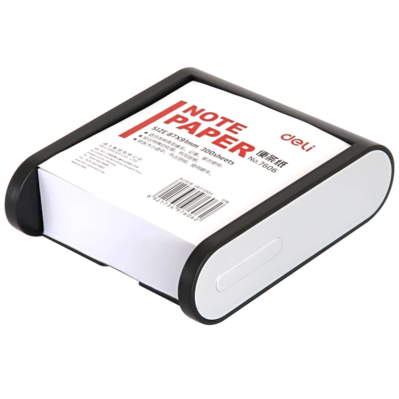 white note paper message book 87*91mm 300 papers sticky memo pads with box deli 7606 | Канцтовары для офиса и дома