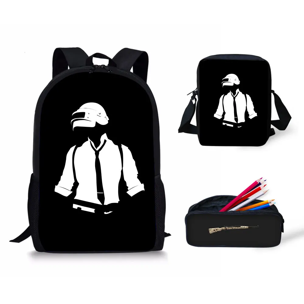 

High Quality New Hot Game PUBG Printed Men Backpack Women Lunch Box Pencil School DIY Custom Children's GiftsMochila Infantil