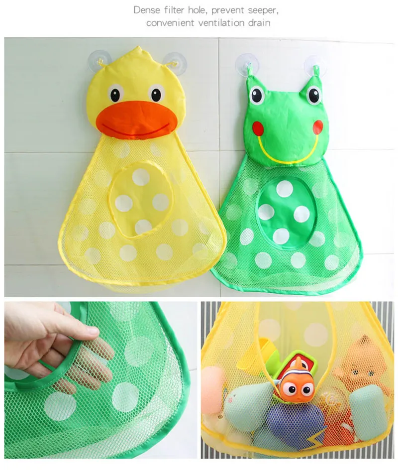 Baby Bathtub Bathing Water Toys Cartoon Mesh Storage Bag Bathroom Fun Bath Toys Organizer Bag for Children