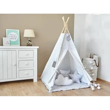Серый в горошек детская палатка Детские игрушки дом дети играют палатка хлопка палатки ребенок кукольный домик вигвама дом