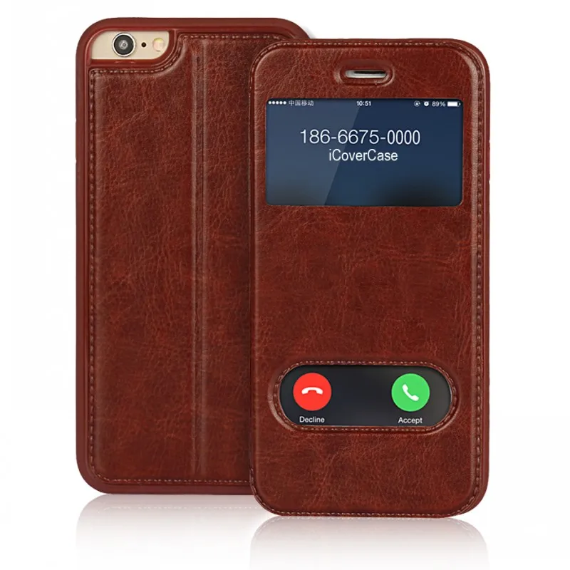 Windows View Cases For Apple iPhone 6 S 6S Plus 6plus Case Cover Leather Wallet Capinhas Etui Capa Hoesjes Fundas Coque Carcasa (2)
