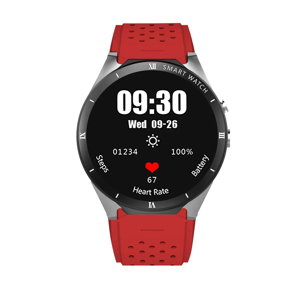 KingWear KW88 Pro 3g Smartwatch телефон BT4.0 1,39 дюймов Android 7,0 MTK6580 четырехъядерный 1. 3g Гц 1 Гб ram 16 Гб rom 350 мАч - Цвет: Красный