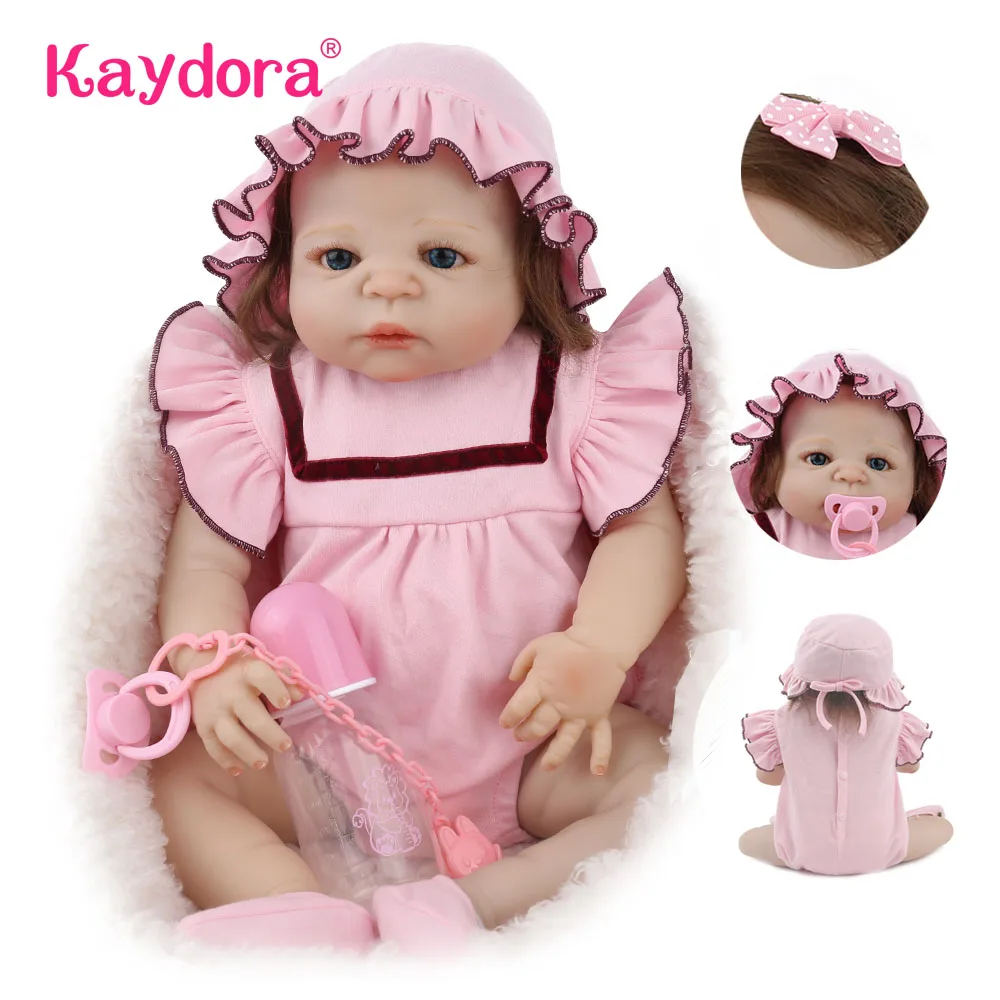 KAYDORA 22 дюймов bebes reborn кукла новая для ручной работы Силиконовая Кукла lol baby Lifelike