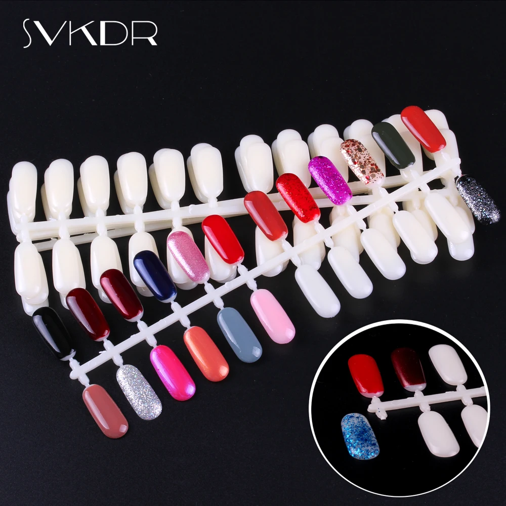 

SVKDR False Nails Professional Nail Gel Polish Display Book Chart &120 tips Natural Color Nail Art Salon Set Nail Art Color Card