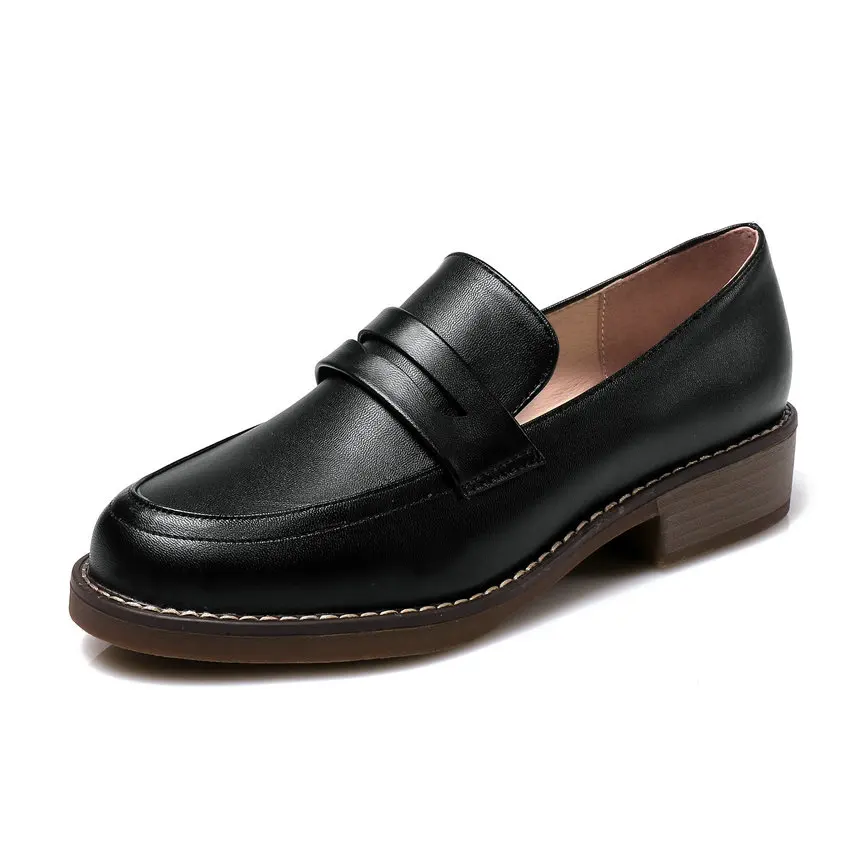 QUTAA/ г. Женские туфли-лодочки модная повседневная женская обувь без шнуровки черные женские туфли-лодочки на танкетке с круглым носком из искусственной кожи размер 34-43 - Цвет: Черный