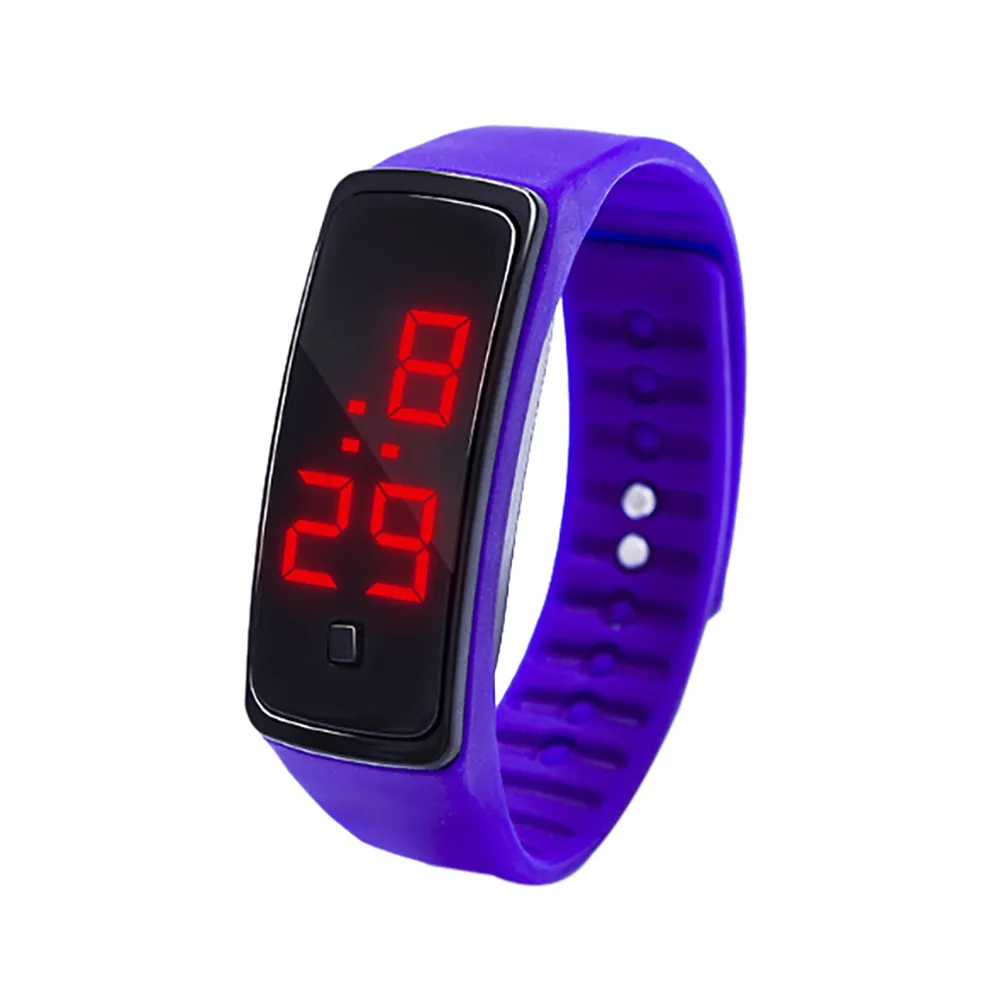 Горячая Распродажа, светодиодный браслет с цифровым дисплеем, детские Студенческие Спортивные часы с силикагелем, 6 цветов, Reloj de hombre, W - Цвет: H