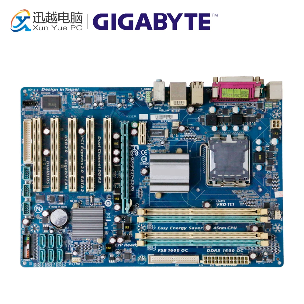 Gigabyte GA-P43T-ES3G Desktop Motherboard P43T-ES3G P43 Socket LGA 775 DDR3 ATX On Sale Gigabyte GA-P43T-ES3G Desktop Motherboard P43T-ES3G P43 Socket LGA 775 DDR3 ATX On Sale