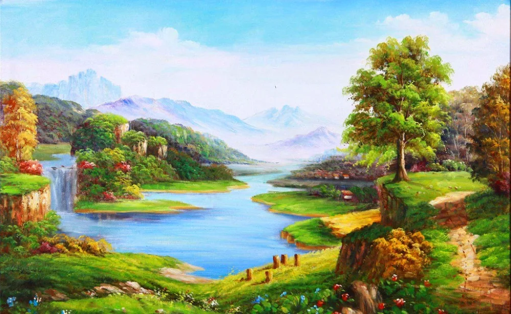wholesale oil painting TOP ART HOME office club mountain Brook painting