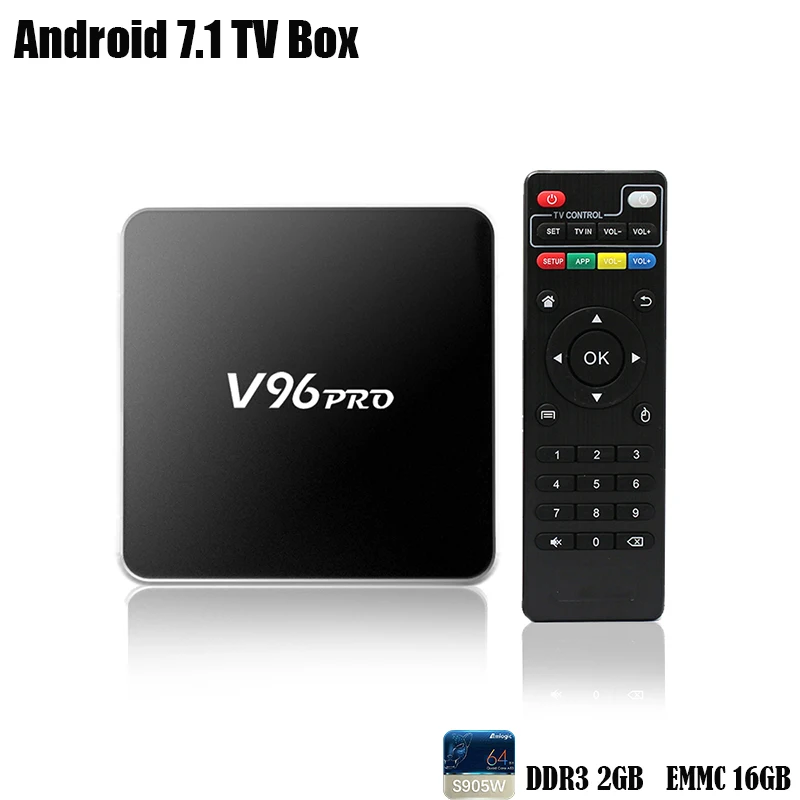 

V96Pro Android TV BOX 2GB 16GB Set Top Box Smart TV Amlogic S905w Quad-Core 64-bit Android Box Support IPTV 4K H.265