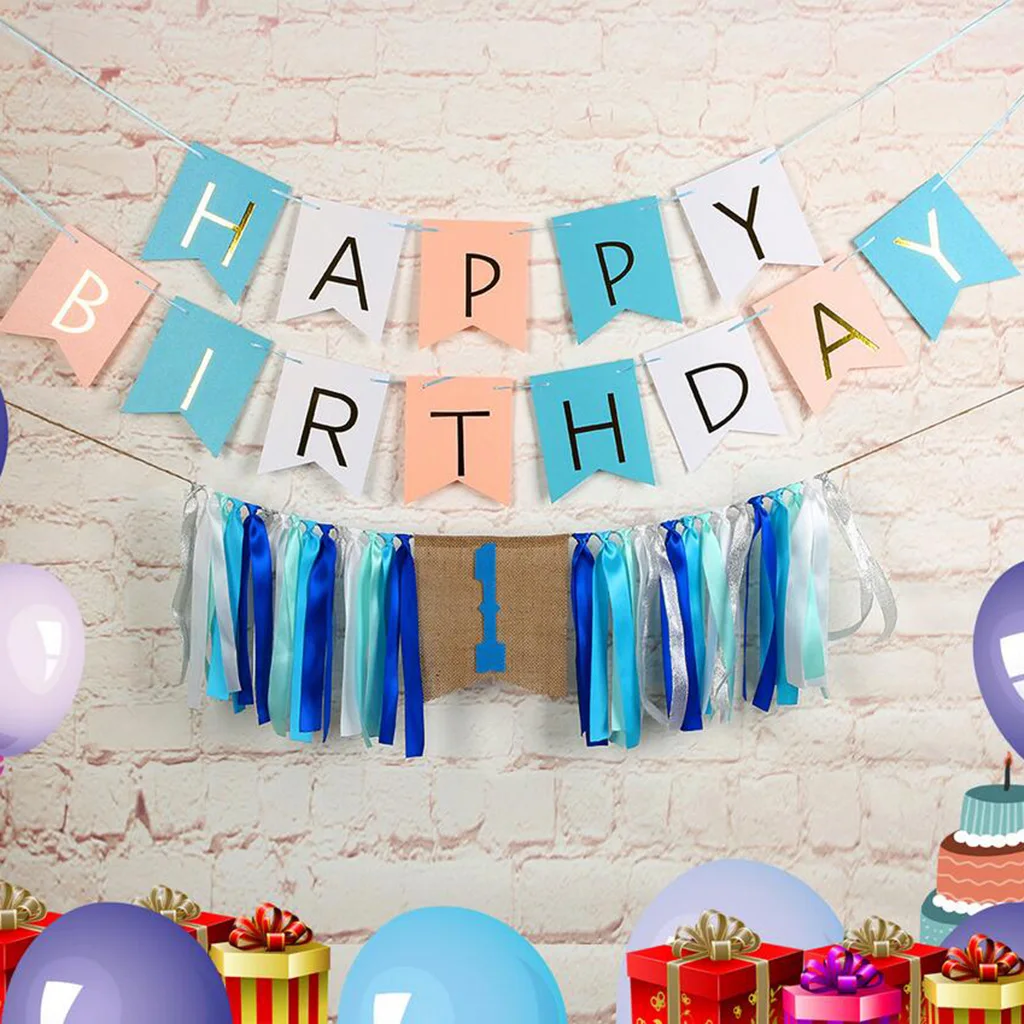 Baby 1st Birthday High Chair Tassel Banner Baby Shower Garland Baby Shower 