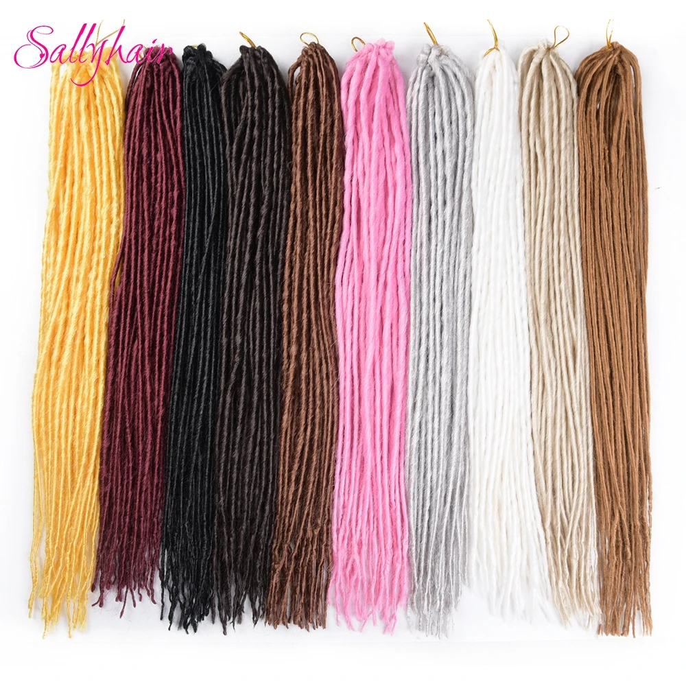Sallyhair 1 упаковка 12 прядей дреды 20 дюймов синтетические плетеные удлинители волос вязаные крючком волосы