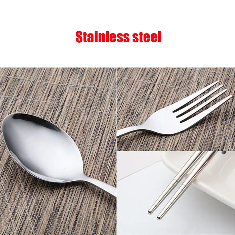 Palillos vajilla cuchara tenedor Picnic Set manija de cerámica de acero inoxidable viajes Spork Camping conjuntos para senderismo playa barbacoa