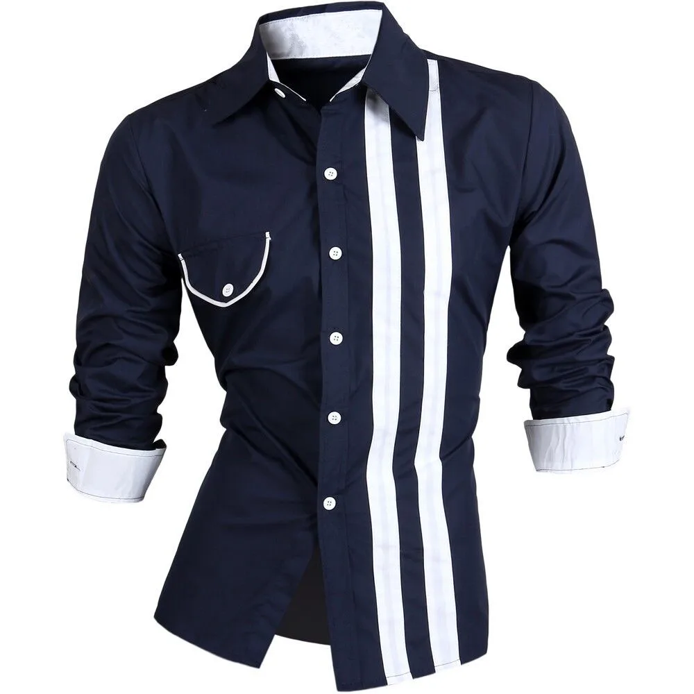 Новые мужские повседневные кожаные рубашка с длинными рукавами, Ebay корейской версии джинсовая рубашка взрыв мужские платье французские