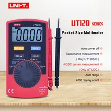 UNI-T UT120A/B/C Мини цифровой мультиметр ЖК-дисплей размер ладони Авто Диапазон мультиметр AC DC сопротивление напряжения частота тест удержания данных